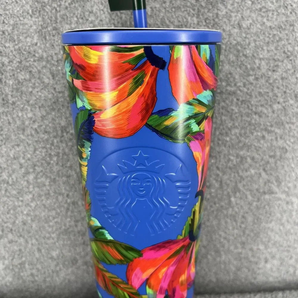 Starbucks Limited Edition Farm Rio Blue Banana Collection Tumbler Key Chain 24oz